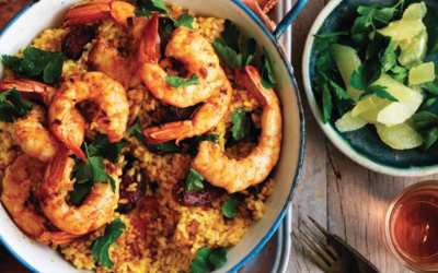 Australian prawn & chorizo paella