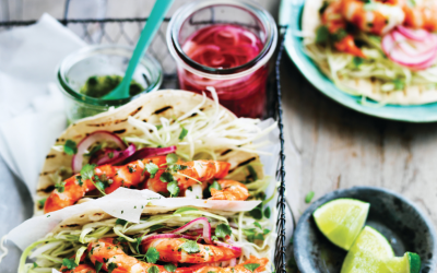 Australian prawn tacos with pickled jalapeño salsa