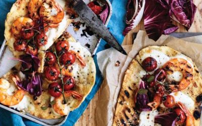 Lemon Chilli Australian prawn & radicchio pizza