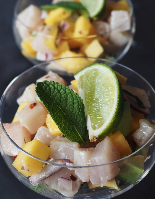 Pez Limon Ceviche with Mango and Avocado