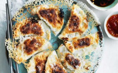 Pork belly and prawn pot stickers